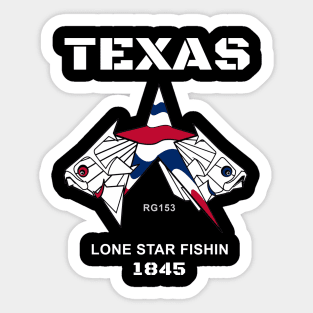 Texas Lone Star Fishing, " Lone Star Fishin 1845 " Sticker